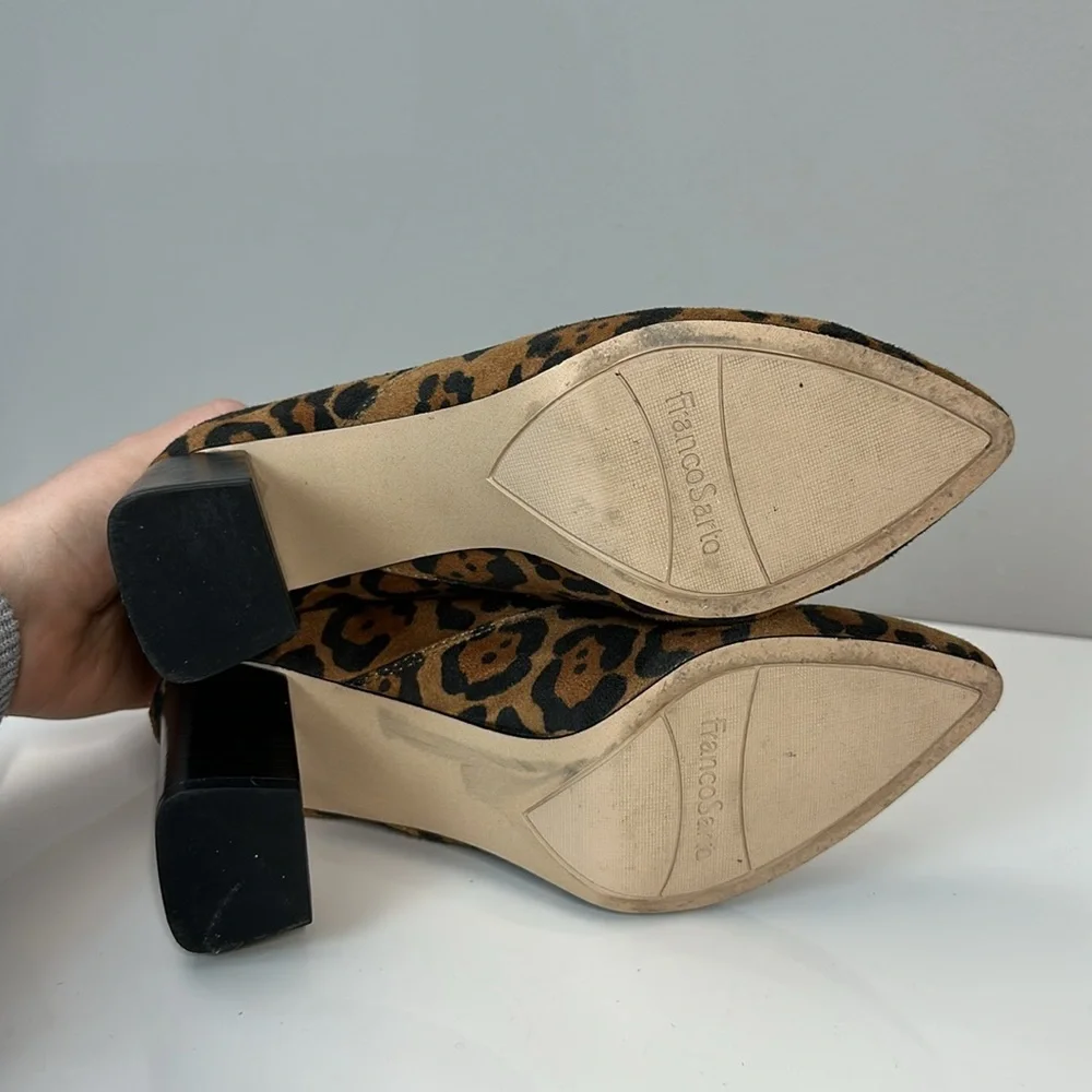 Franco‎ Sarto Kortney Booties Camel Leopard Size 7.5